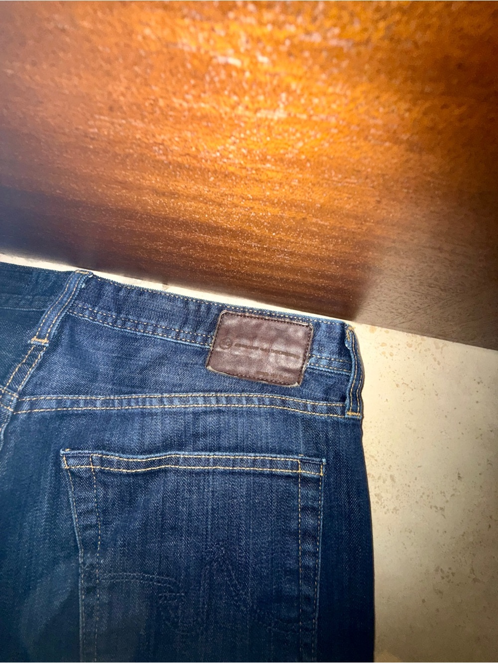 MEN’S Ag Adriano Goldschmied Denim Blue Straight Jeans Size 34 x 34